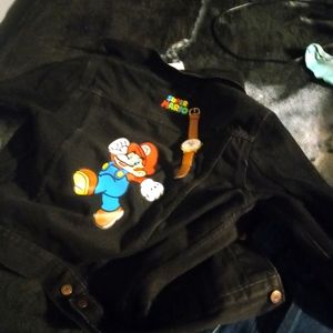 Meduim super Mario bro black levi jean jacket